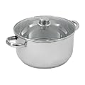 Crealys - 502387 - Marmite en Inox - 6 L + Couvercle Verre - Diam�tre: 24 cm