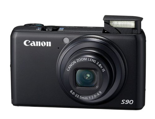 Canon PowerShot S90 Digitalkamera (10 Megapixel, 3,8-fach opt. Zoom, 7,6 cm (3 Zoll) LCD-Display, 1:2,0-4,9) schwarz