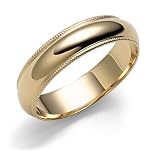 14k Yellow Gold 5mm Milgrain Half Round Band