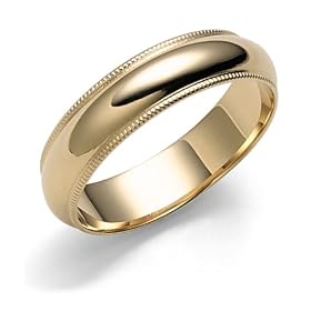 14k Yellow Gold 5mm Milgrain Half Round Band by Amazon.com Collection