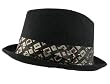 Broner Black Trilby Hat with elegant scarf tie design hat band