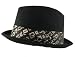 Broner Black Trilby Hat with elegant scarf tie design hat band