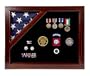 Military Award Shadow Box Display Case- for 3 x 5ft Flag - Black Felt