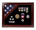 Military Award Shadow Box with Display Case for 3 x 5ft Flag - Felt in Black, Blue, or Red (Red Selected)