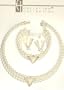 Three Strand Simulated Ivory Pearl Choker Necklace Crystals Loaded on Gold Locket Matching Earrings on Clips and Bracelet for Women and Teens