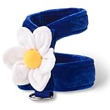 Doggles DOHASVXS-04 Harness Strap - Velvet XS Strap Harness - Blue with White Flower