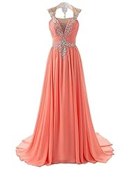 Plus Size Girls A-line V-neck Sweetheart Chiffon Sheer Open-Back Crystals Pleated Backless Ruched Crystal Illusion Beaded Floor Length Cap Sleeves Sleeveless Evening Dress/Prom Dress  with a Brush/Swe