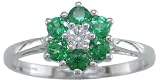 18KT Tsavorite Garnet & Diamond Daisy Ring