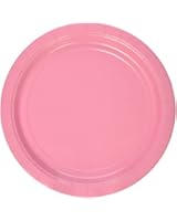 Amscan Big Party Pack 50 Count Paper Lunch Plates, 9 inch, Bright Pink