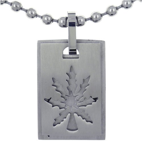 Marijuana Leaf Stainless Steel Necklaces Pendant For Men