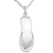 1/10ctw Diamond Sandal Pendant in 14k White Gold (GH/I1)