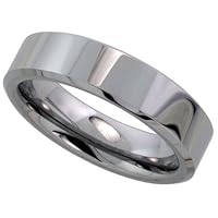 Tungsten 6 mm (1/4 in.) Comfort Fit Flat Wedding Band / Thumb Ring (Available in Sizes 5 to 12) size 9 1/2