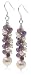 Price Comparison : Sterling Silver, Amethyst and Freshwater Cultured Pearl Dangle Earrings