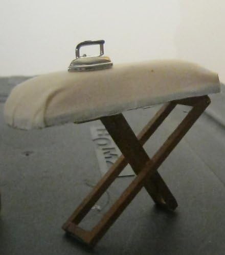 Miniature Ironing Board (4" x 3" x 1") and Tiny Metal Iron (3/4" x 1/4" x 1/4")