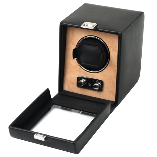 Wolf Designs 453332 Bird's Eye Maple Single Watch Rotator with Cover