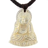 Sitting Buddha Hand Carved Mother Of Pearl Pendant