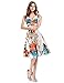 Ever Pretty Women's Double V-Neck Floral Printed Satin Short Party Dress 03381