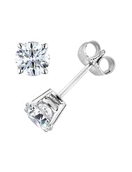 Premium Quality Solitaire Stud Diamond Earrings 1.50 Carat (ctw) in 14K White Gold (SI2)
