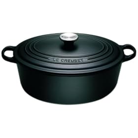 Le Creuset Cast Iron Oval Casserole, Satin Black, 27 cm