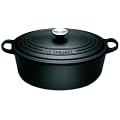 Le Creuset Cast Iron Oval Casserole, Satin Black, 27 cm