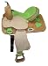 13" Rhinestone Crystal Lime Green Hearts Barrel Saddle By Blue River Saddlery