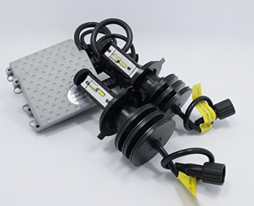 100W 9000 Lumens 9003 H4 LED Headlight New Philips Chips Xenon Lamps Fog Light Conversion Kits Hi/Lo High Low Beam HeadLamp 6500K White High Power with Control Driver for Car Truck Replacement (Black)