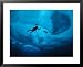 Diver Tethered against Currents Inspects Multi-Year Ice Floe Framed Art Poster Print ...
