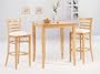 3pcs Maple Wood Finish Bar Table w/2 Bar Stools Set