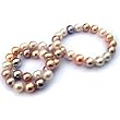 HinsonGayle AAA 9.5-10.5mm Metallic Multicolor Pearl Necklace (14K White Gold)