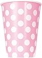 12oz Light Pink Polka Dot Paper Cups, 6ct