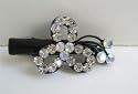Simulated Diamond Flower Hair Clamps Clip Sleek & Sparkling Pair Clamps (BRAND NEW)