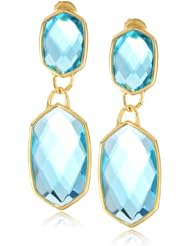 Sterling Silver and Glass Drop Earrings, 2"
