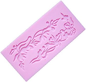 Longzand Molds HY1-170 DIY Cake Decorating Mold with Silicone Lace Mold Mat, Fondant Mold and Silicone Sugar Craft Molds, Pink