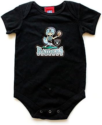 NFL Oakland Raiders Baby Onesie, Romper, Creeper - Team Color (3-6 Months)