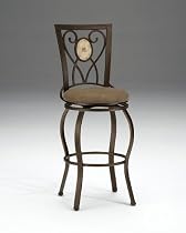 Bar Stool - Brookside Oval Fossil Back Swivel Bar Stool - Hillsdale Furniture - 4815-830