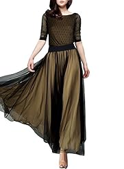 Polka Dot Print Chiffon/Polyester Evening Dress/Maxi Dress 