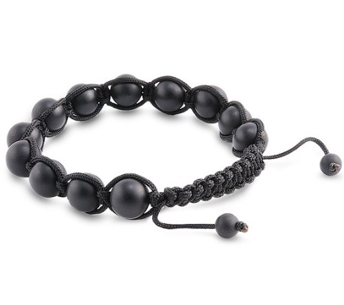 Genuine Black Onyx Marble Bead Buddhist Shamballa 