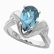 14K White Gold Aquamarine Ring