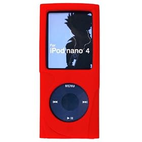 BIG Grip Silicone Skin Case Cover with Screen Protector for the New Apple iPod Nano 4 Nano-Chromatic 4th Generation 8 gb 8gb 16 gb 16gb 32 gb 32gb (Nano 4 Chromatic Not Included)+ Bonus Young Micro (Black) Silicone Skin Shoe Pouch compatible with Nike+ Sensor