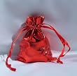 3x4 Metallic Lame Wedding Favor Gift Bags/Pouches - Red (10 Bags)