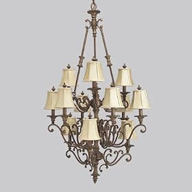 Progress Lighting P4257-02C Beaumont 12-Light Chandelier in Golden Brandy Crackl by Progress Lighting
