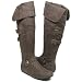 JOYFUL Suede Flat Heel Tall Dress Boots Tobacco Brown