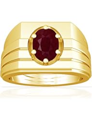 18K Yellow Gold Cushion Cut Ruby Solitaire Ring