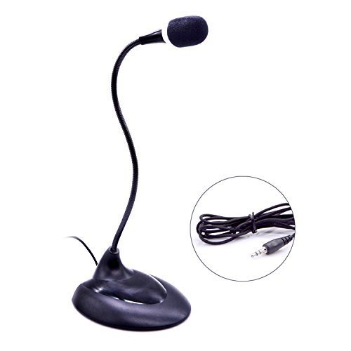 VAlinks 3.5mm Stereo Plug Flexible Condenser Multimedia Microphone Desktop Mic with Wide Stand for PC Laptop Chatting, Skype, MSN, Yahoo Recording, Microsoft Cortana, Speech, Meeting, Conference