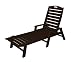Polywood Outdoor Furniture Nautical Stackable Chaise Lounge with Arms, Mahogany-Recyled Plastic Materials