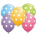 12 Polka DOT Latex Balloons Bright Festive Colors Party Blue, Green, Pink, Yellow, Lavender