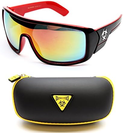 Bz112-bc Biohazard Sports/fashion Sunglasses (66168 black/red-rainbow, uv400)