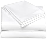Rainbow Linens 250-Thread-Count Waterbed King Sheet Set, White