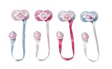 Zapf 761151 - Baby Annabell Schnuller mit Band und Clip, 4 fach sortiert