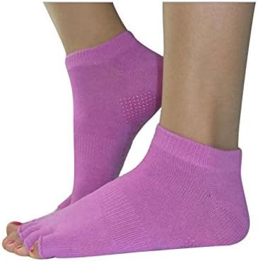 Surfwheel Women&amp;Men Cotton Yoga Toeless Socks with Grippers
